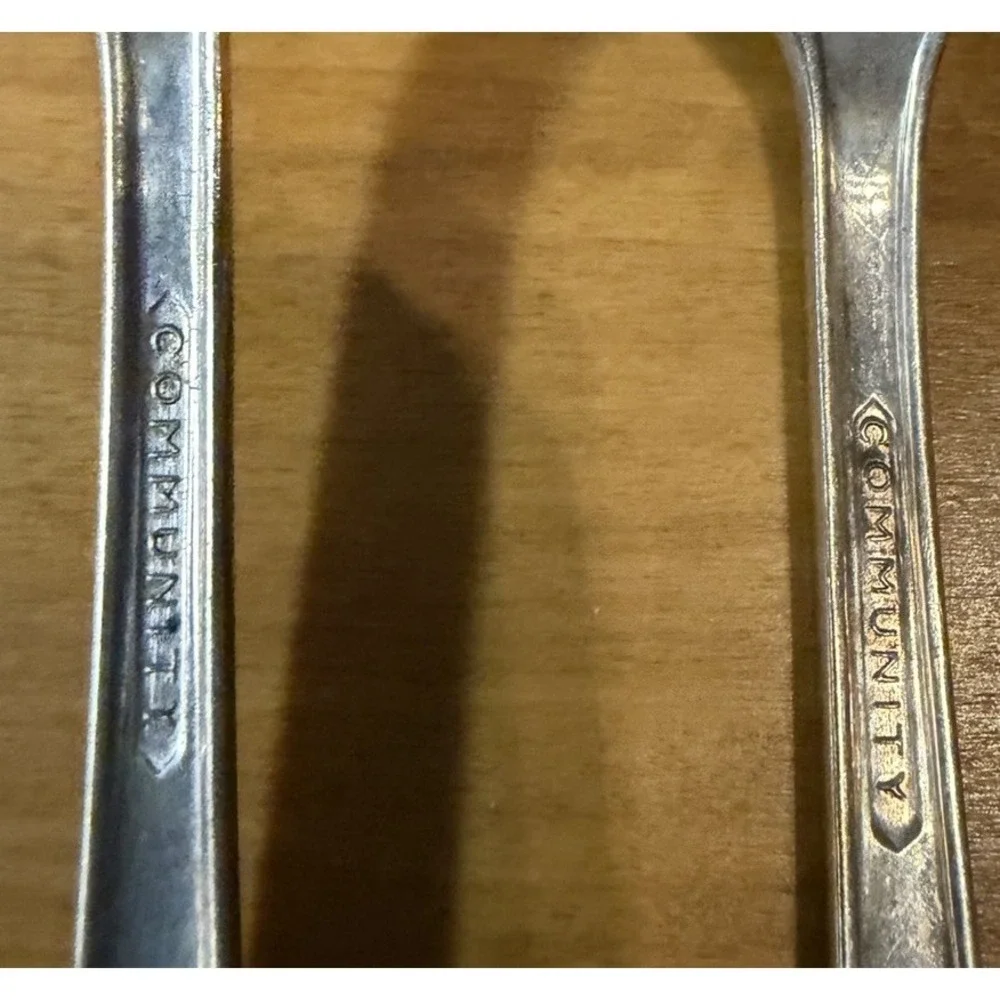 Lot 2 Oneida Evening Star Silver plate Butter Spreader & Soup Spoon Vtg 1950